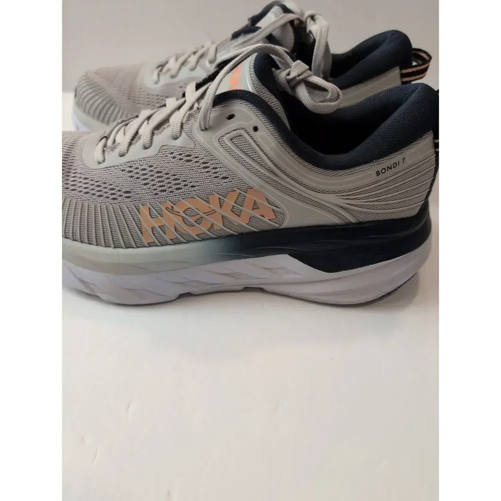 Hoka One One Bondi 7 Women's Size 8.5D Running Shoes Lunar Rock Iris Comfort